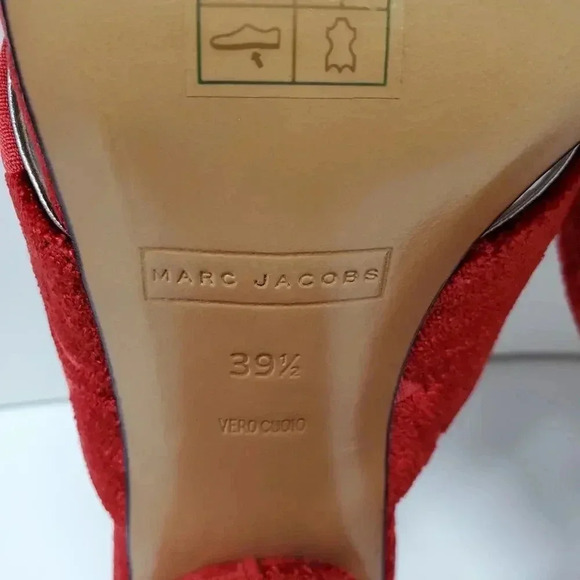 Marc Jacob EMBELLISHED VELVET-DAMASK MULES IN RED Size 39.5 - Picture 11 of 11